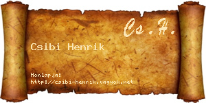 Csibi Henrik névjegykártya
