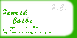 henrik csibi business card